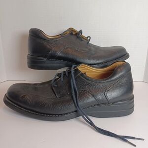 207222 MS50 SHULER MENS SHOE 8.5 W BLACK LEATHER LACE UP BY JOHNSTON‎ & MURPHY